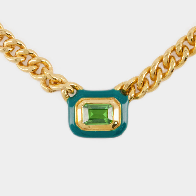 Emerald Green Gemstone & Crystal Choker Necklace | Icing US