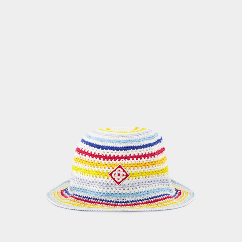 Crochet Mini Striped Logo Hat - Casablanca - Multi - Cotton