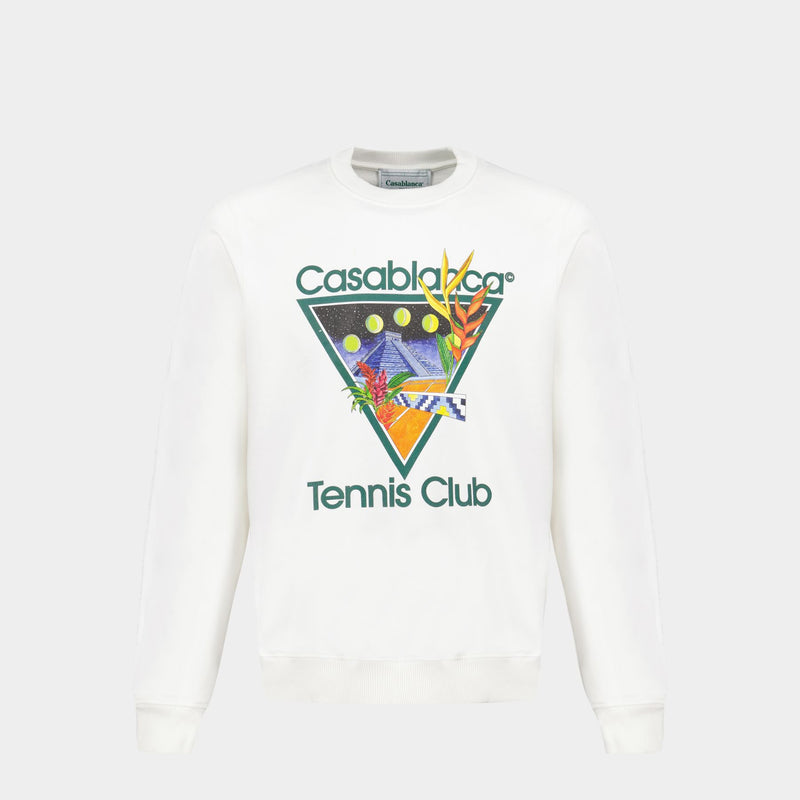 Tennis Club Sweatshirt - Casablanca - White - Cotton