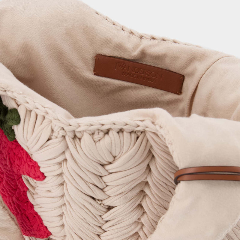 Apple Knitted Shopper Bag - J.W. Anderson -  Beige - Cotton