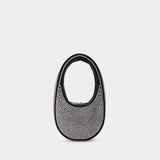 Mini Swipe  Handbag - Coperni - Black Crystal - Strass