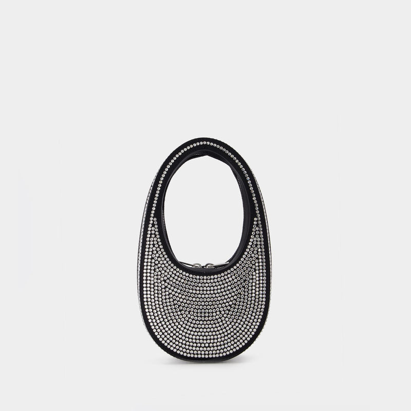 Mini Swipe  Handbag - Coperni - Black Crystal - Strass