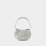 Crystal-Embellished Ring Pouch in Silver