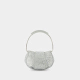 Crystal-Embellished Ring Pouch in Silver