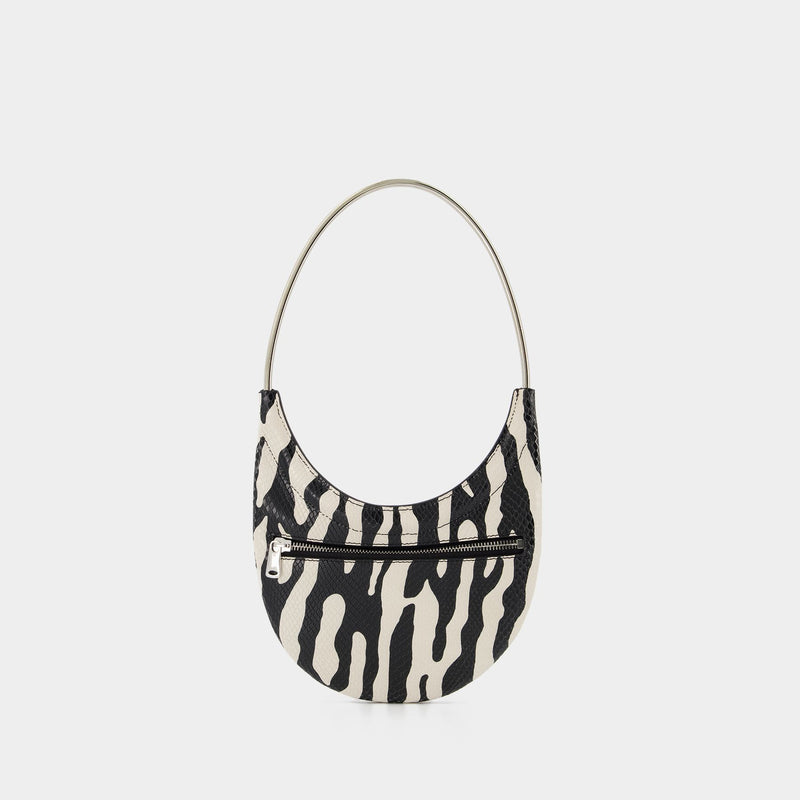Ring Swipe Zebra Print Handbag - Coperni - Black/White - Leather