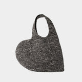 Heart Shopper Bag  - Coperni - Tweed - Black