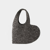 Heart Shopper Bag  - Coperni - Tweed - Black
