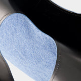 Mini Heart Shopper Bag - Coperni - Canvas - Washed Blue