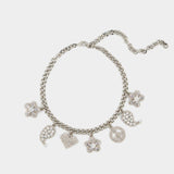 Crystal Charms Necklace - Alessandra Rich - Silver - Brass