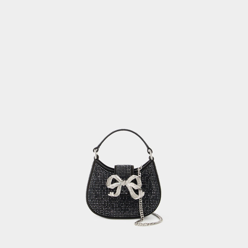 Crescent Bow Micro Bag - Self Portrait - Synthetic Leather - Black
