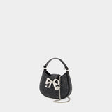 Crescent Bow Micro Bag - Self Portrait - Synthetic Leather - Black