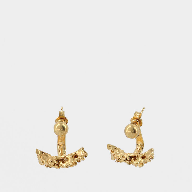Gold-tone Bronze and Silver Earrings
