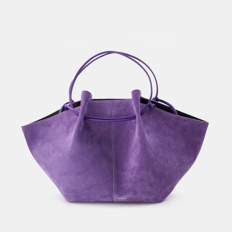 Large Mochi Bag in Purple Suede