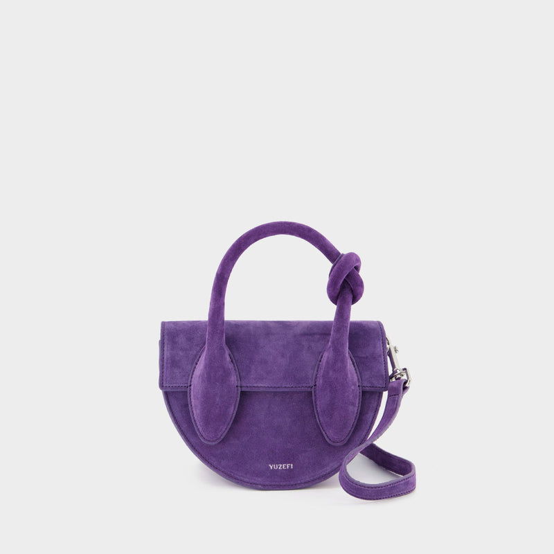 Pretzel Bag in Purple Suede