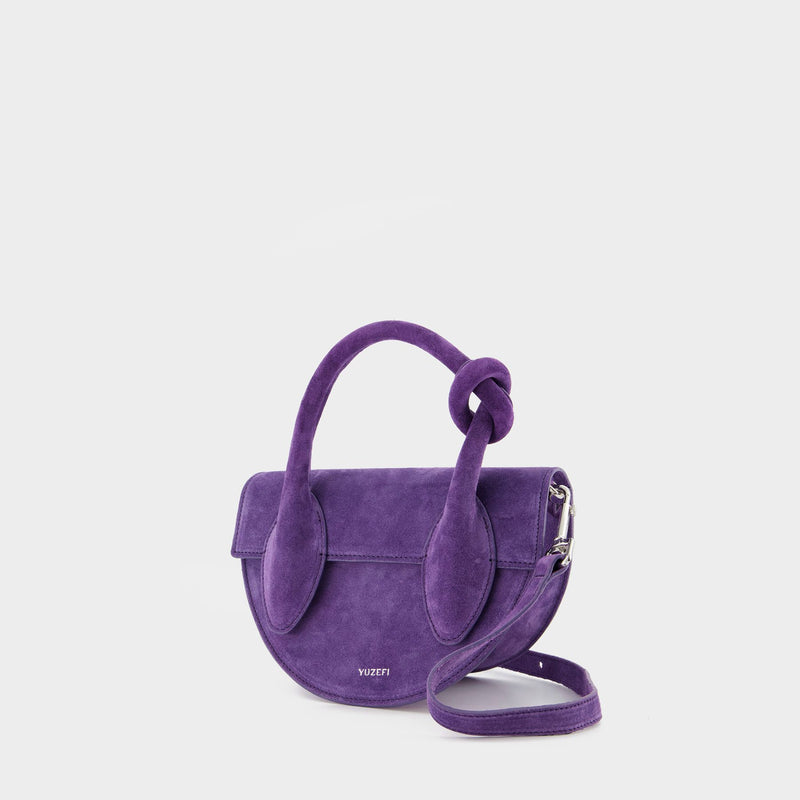 Pretzel Bag in Purple Suede