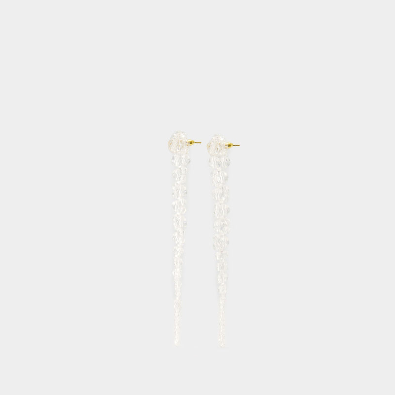 Drip Earrings - Simone Rocha - Brass - White