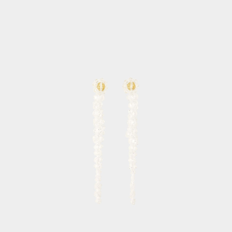 Drip Earrings - Simone Rocha - Brass - White