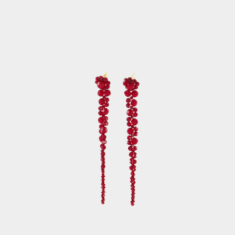 Drip Earrings - Simone Rocha - Brass - Red