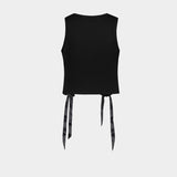 Tank Top With Bow Tails - Simone Rocha - Cotton - Black