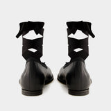 Heart Toe Ballerinas - Simone Rocha - Leather - Black