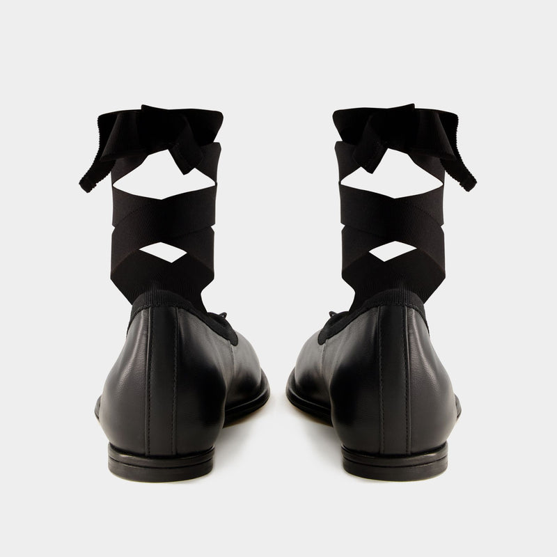 Heart Toe Ballerinas - Simone Rocha - Leather - Black