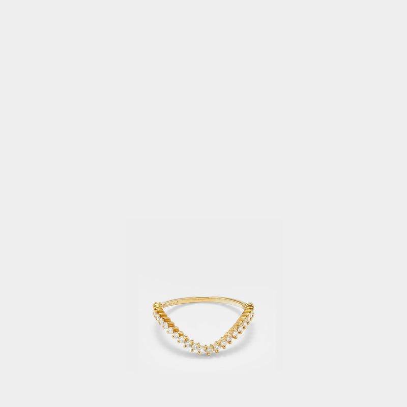 Set Heart Signet Ring & Wave Ring Diamonds in Yellow Gold