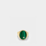 Oval Signet Ring - Mother of pearl and gold