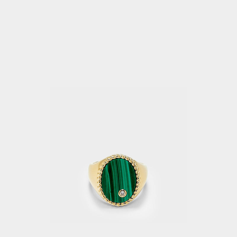 Oval Signet Ring - Mother of pearl and gold
