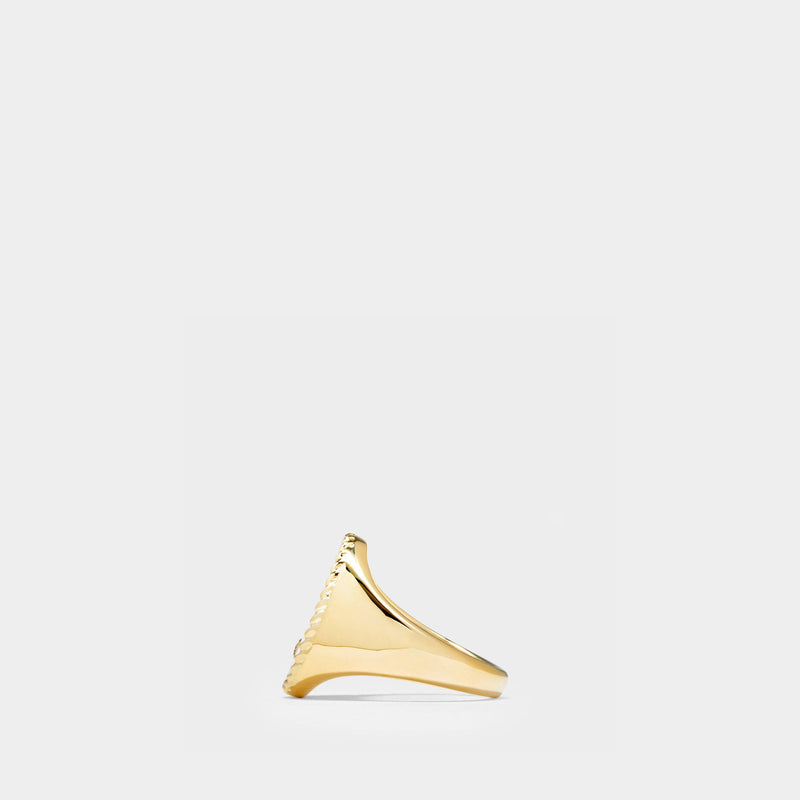 Oval Signet Ring - Mother of pearl and gold
