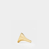 Mini Heart Diamond Signet Ring  in Yellow Gold