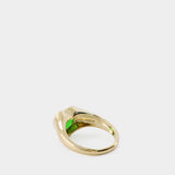 Mini Signet Ring - Yvonne Leon - Yello;w gold  - Green