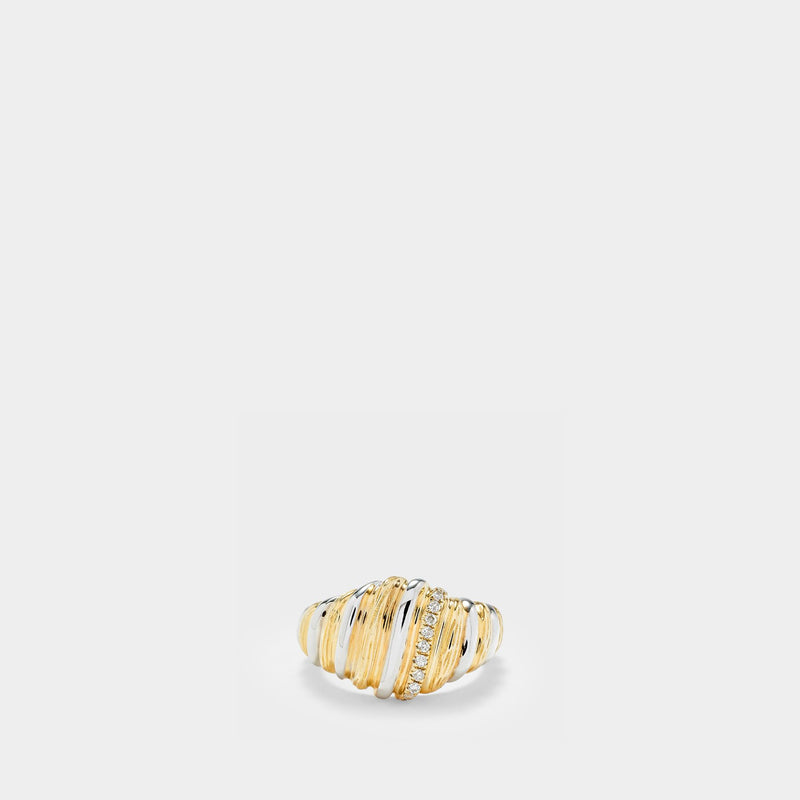 Gaufrette Bico Ob Signet Ring in Yellow Gold