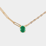 Solitaire necklace - Yvonne Leon - Yellow gold  - Green