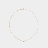 Solitaire necklace - Yvonne Leon - Yellow gold  - Green