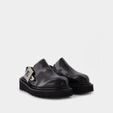 Aj1217 - Black Leather Sandals