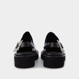 Aj1217 - Black Leather Sandals