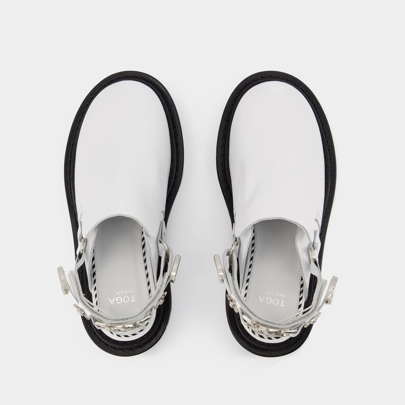 Aj1239 Mules - Toga Pulla - White - Leather