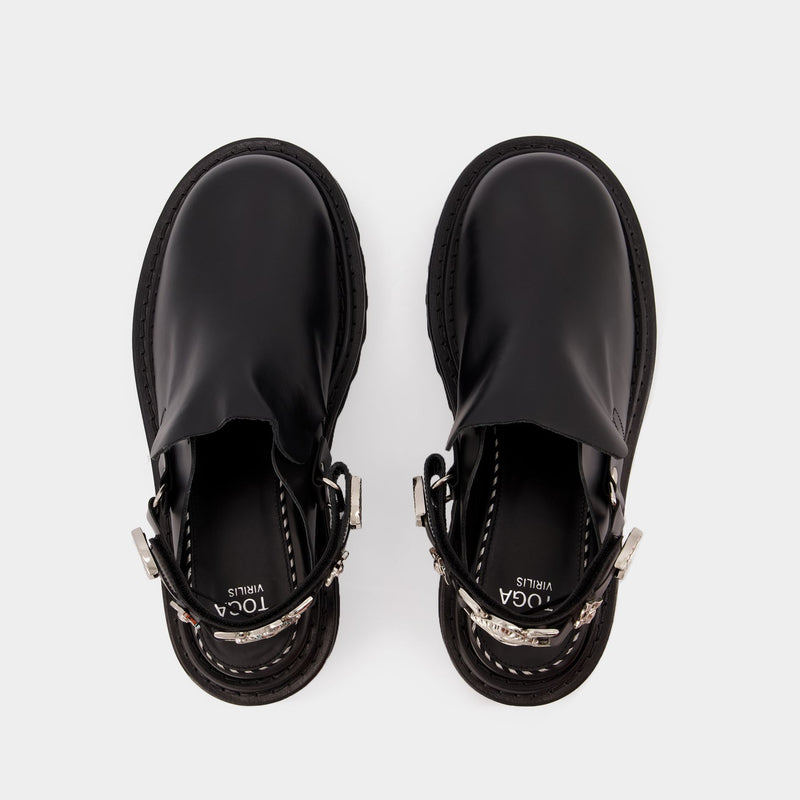 Aj1249 Flat Shoes - Toga Virilis - Black - Leather