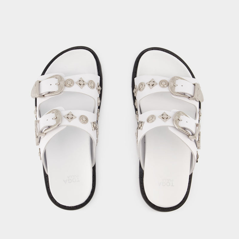 Aj844 Sandals - Toga Pulla - Black/White - Leather