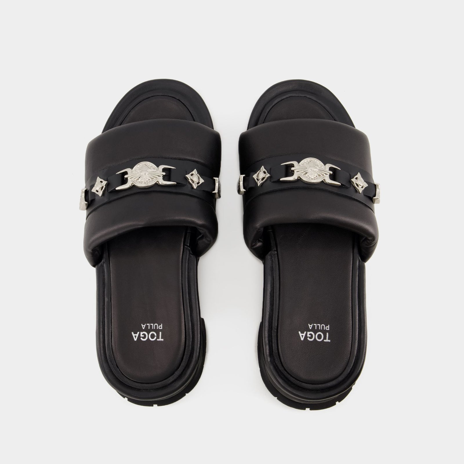 サンダル・ミュール Aj1315 Sandals - Toga Pulla - Leather - Black Aj1315 Sandals - Toga Pulla - Leather - Black