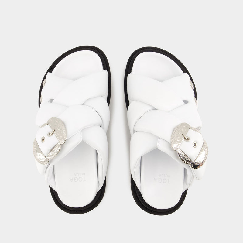 Aj1317 Sandals - Toga Pulla - Leather - White