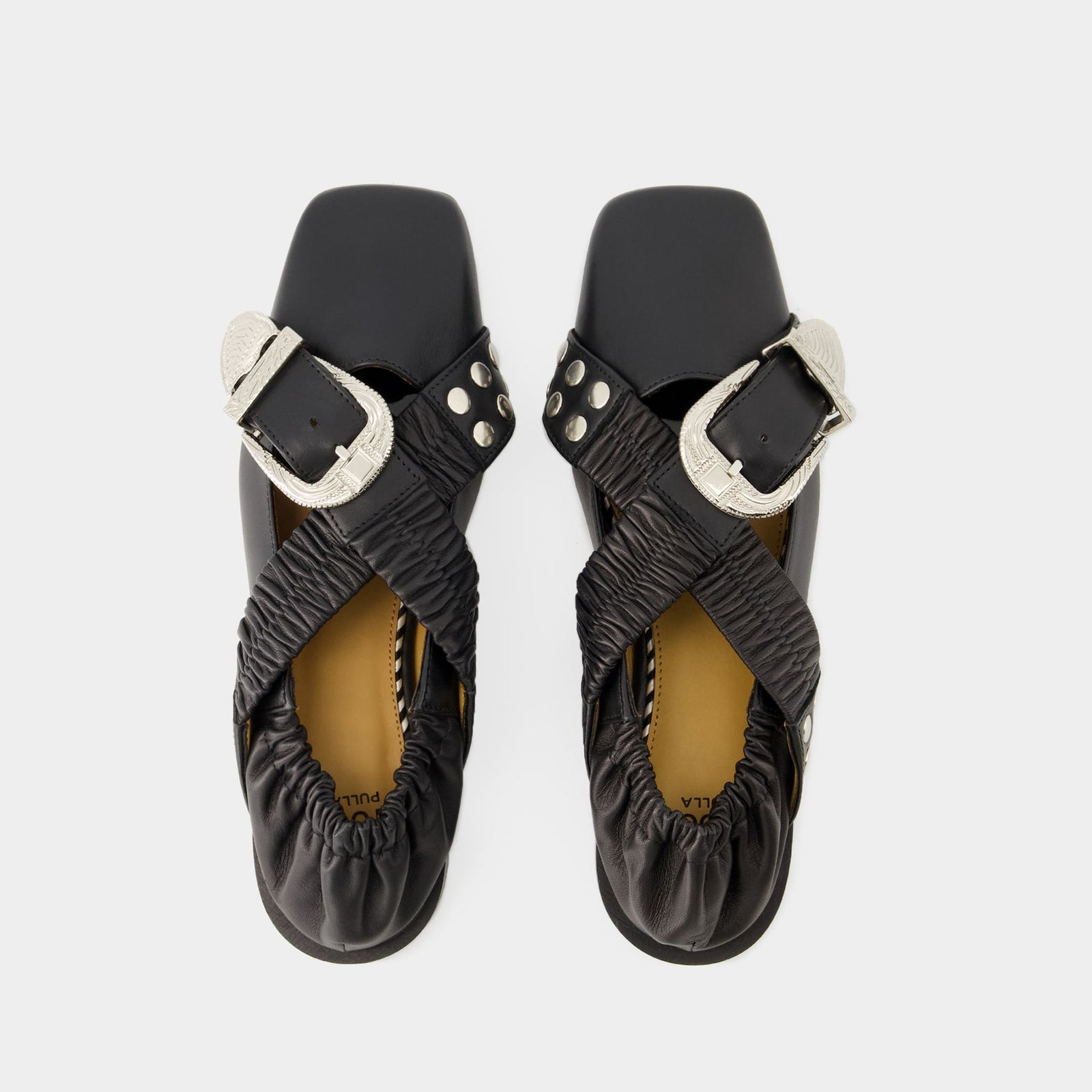 フラットシューズ Aj928 Sandals - Toga Pulla - Leather - Black Aj928 Sandals - Toga Pulla - Leather - Black