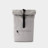 Rolltop Rucksack Backpack - Rains - Synthetic - Grey
