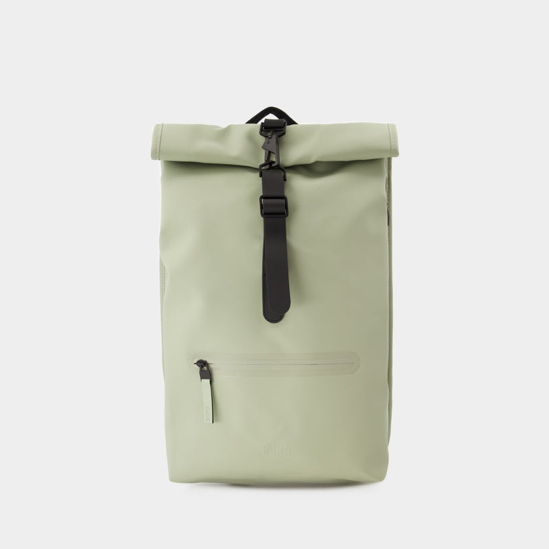 Rolltop Rucksack Backpack - RAINS - Synthetic - Green