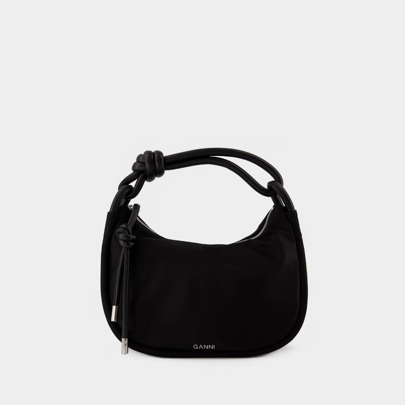 Knot Baguette Hobo - Ganni - Leather - Black