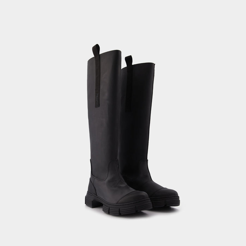 Black Boots in Recycled Rubber