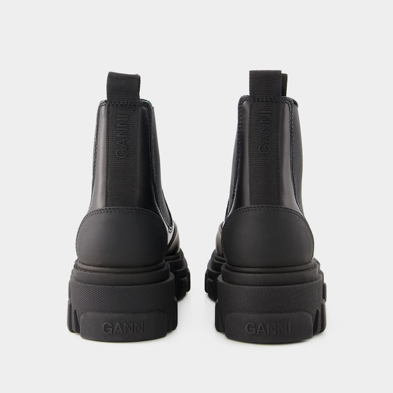 【関税込み】Chelsea Boots - Ganni - Leather - Black Low Chelsea Boots - Ganni - Leather - Black