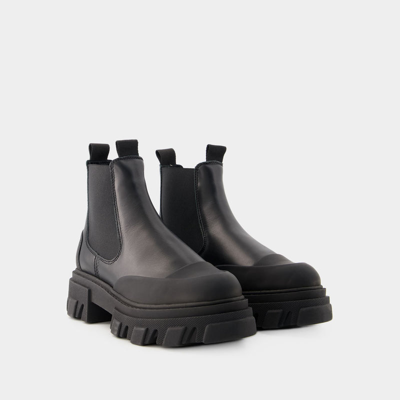 Low Chelsea Boots - Ganni - Leather - Black