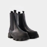 Mid Chelsea Boots - Ganni - Leather - Black