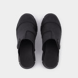 Black Recycled Rubber Retro Mules